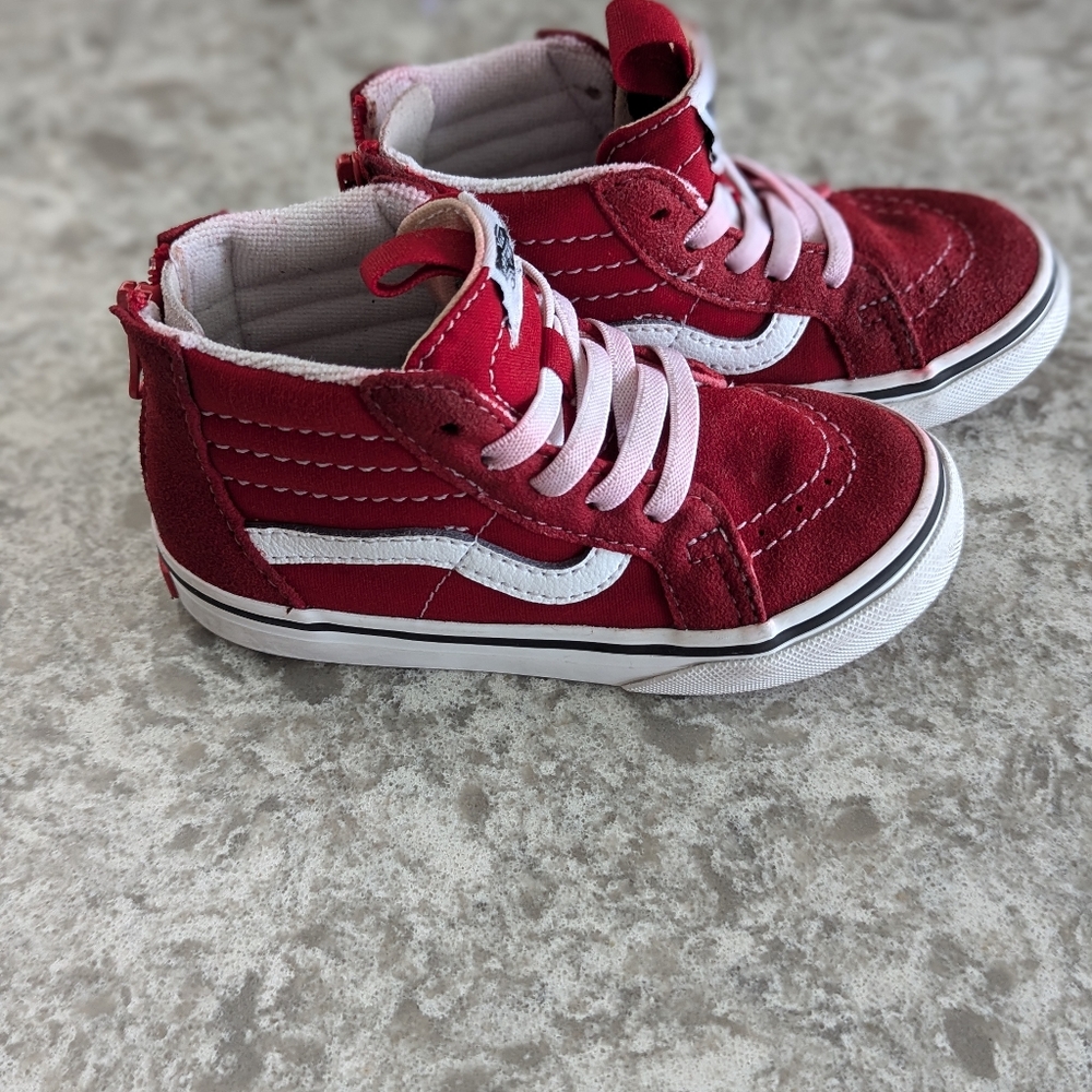 Red High Top Vans Size 9c